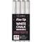 Kassa 4-Pack Fine Tip White Chalk Markers | Includes 2 3mm Reversible Bullet, Chisel Tips | Works on Chalkboard, Blackboard, Windows & Mirrors